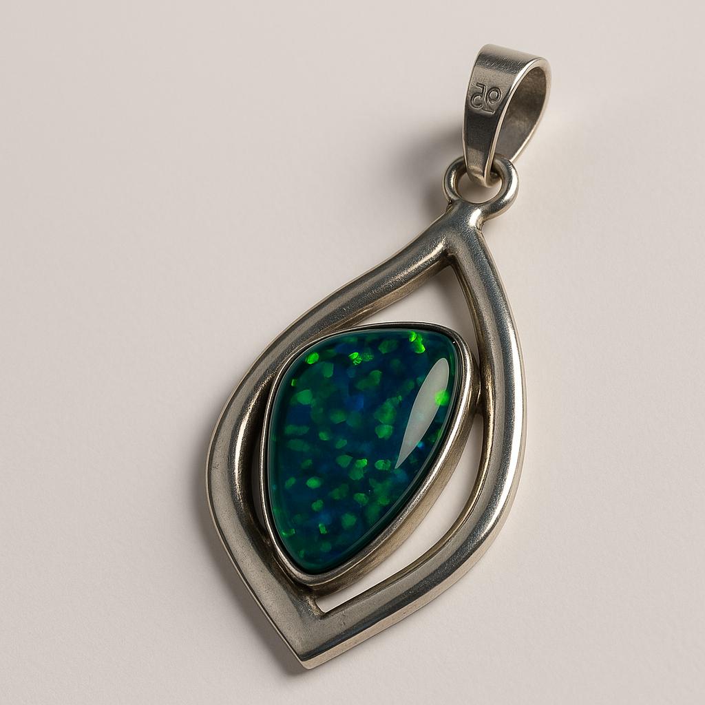 31 Ct Natural Fire Opal Fancy Shape Pendant 925 Sterling Silver Certified
