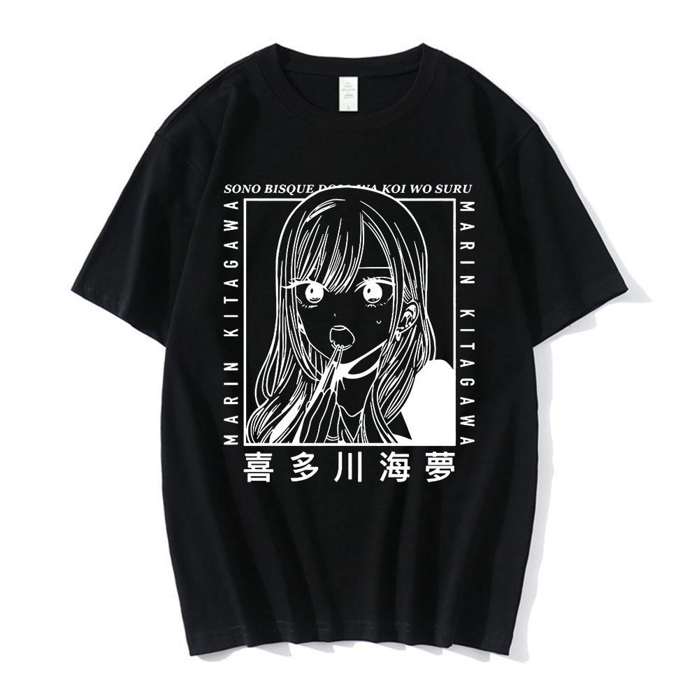 New My DressUp Darling Kitagawa Marin Anime Tshirt Suitable Summer High Quality Mens Clothing Womens Couples T Shirt New