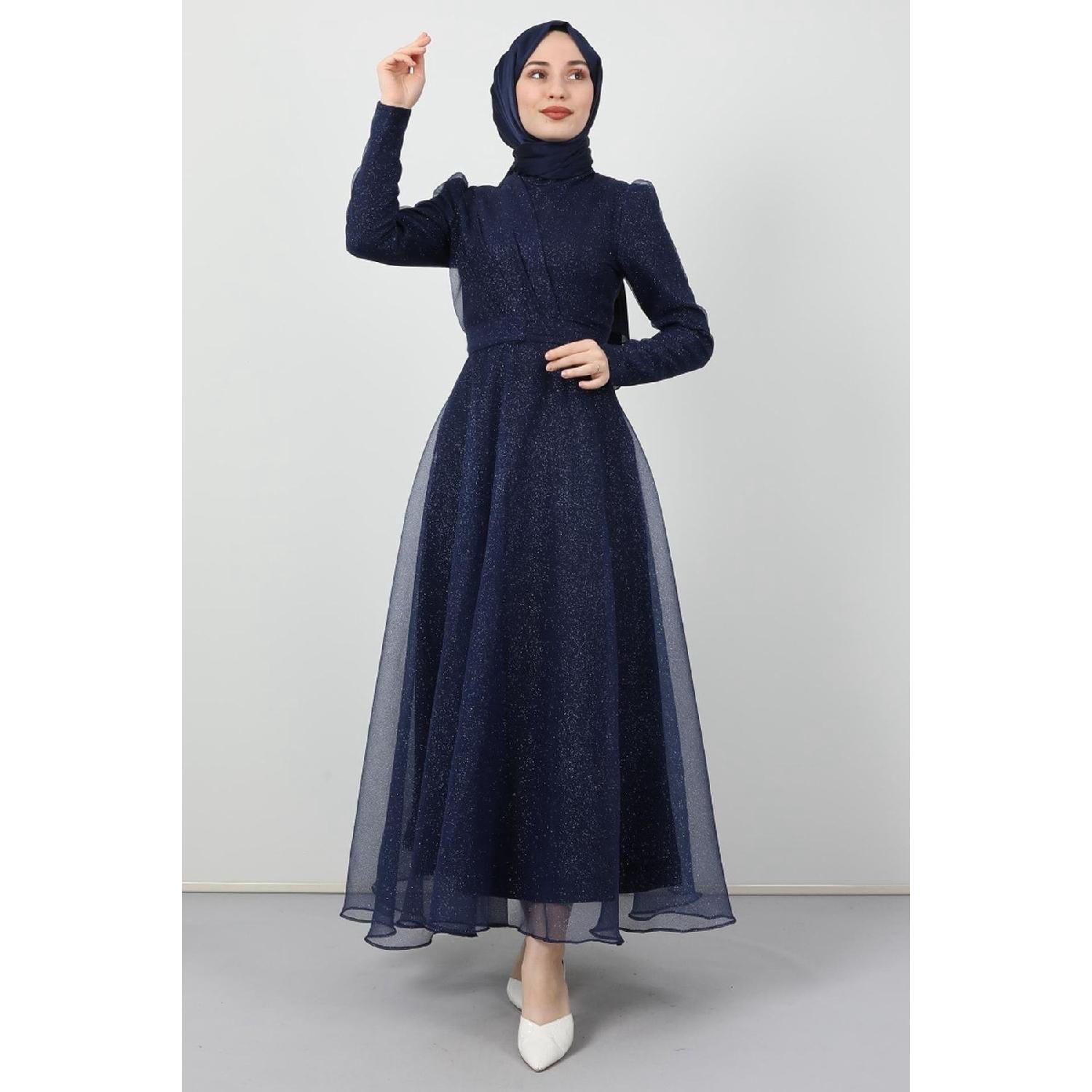 

Темно-синя вечірня сукня в хіджабі Alara 36