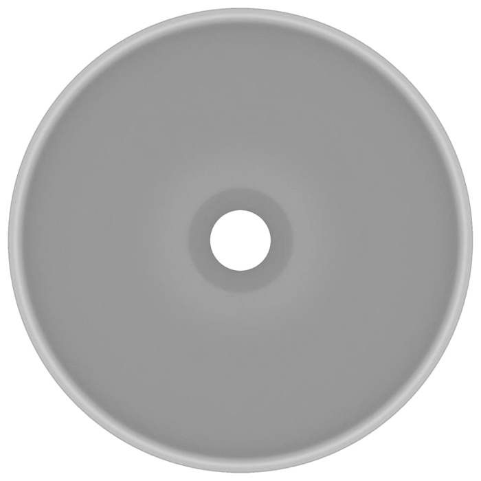 VidaXL Lavabo Rond de Luxe de Salle de Bain Vasque à Poser de Toilette Lave-mains Salle Cosmétique Intérieur Gris Clair Mat 146971