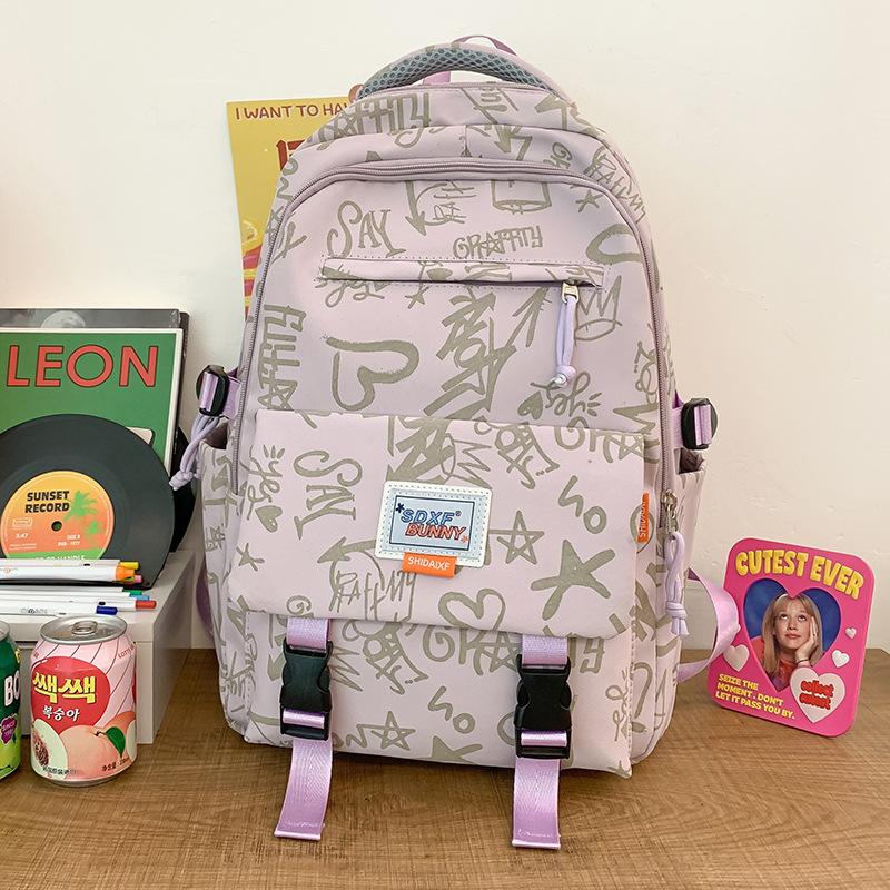 Children's Schoolbags Elementary School Girls Junior High School Students High Looking Dirty Resistant Printing School Backpack