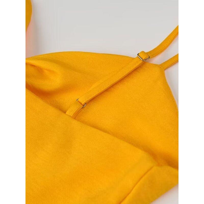 Kaslead New Arrival Women's Clothing Fashion Style Fashion Casual Satin Knot Sling Dress