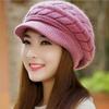 Autumn Winter Womens Fashion Arrow Knitting Wool Beret Double Layer Ski Hat Caps