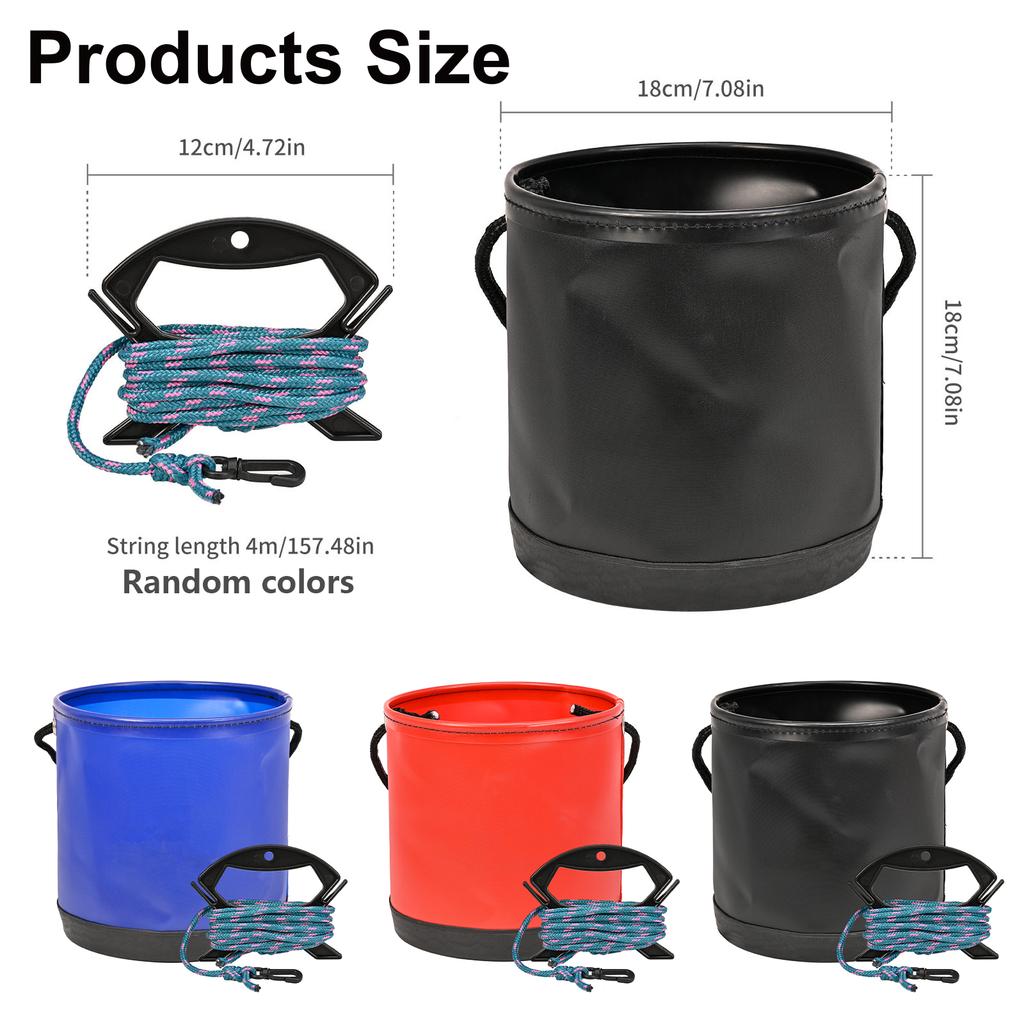 Portable Integrated Fish Bucket Fish Box EVA Folding Fish Bucket with Rope Colorful Fishing Tackle Boxes Water Bucket