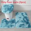 Non Dye Tie Slip Mat Fluffy Plush Bathroom Toilet Seat Cover Carpet 3 Piece Set