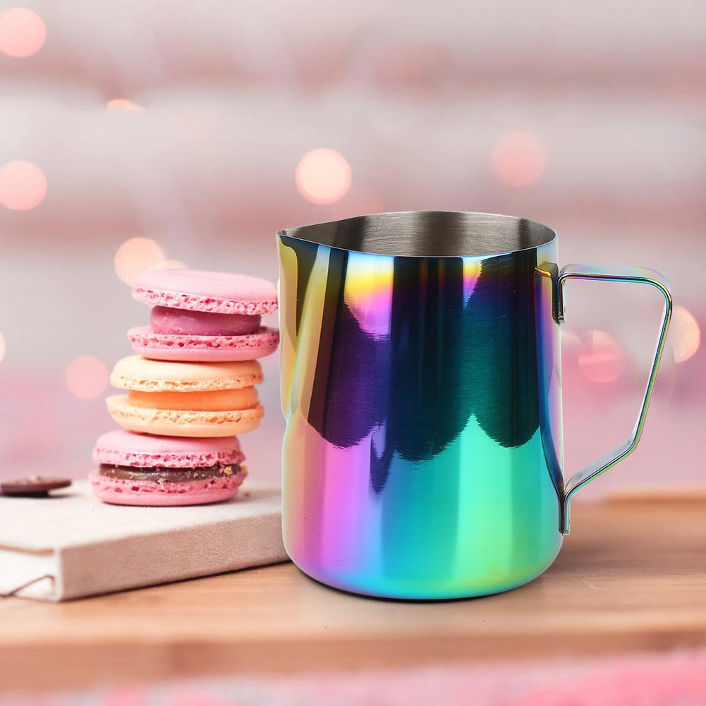 Stainless Steel Colorful Coffee Jug Milk Frothing Pot Espresso Latte Art Pitcher Cup (600ml)