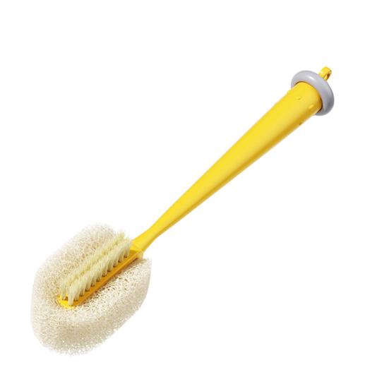 

Щетка для мытья стаканов 3 в 1 Сотовая губка Дизайн с длинной ручкой Скребок для водных стаканов Устойчивый к пятнам Набор для мытья стаканов жёлтый