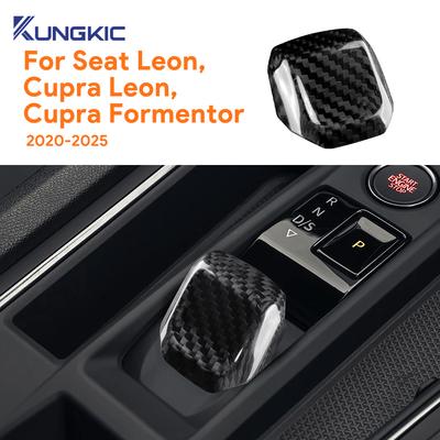 Real Hard Carbon Fiber For Seat Leon Cupra Leon Cupra Formentor 2020 2021 2022 2023 2024 2025 LHD RHD Car Gear Shift Konb Trim