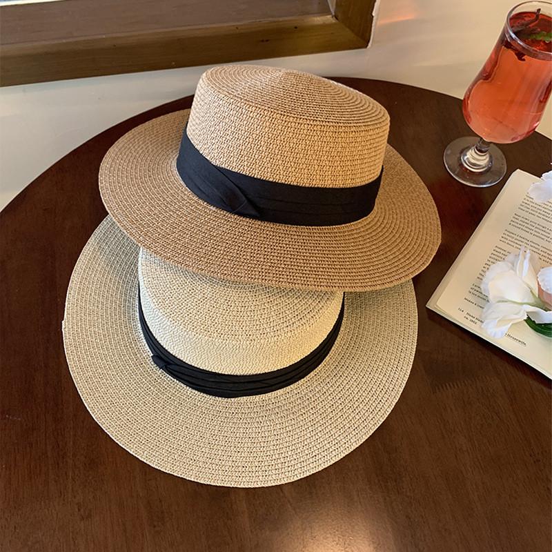 Brim Large Fashionable Straw Sun Hat For Women Vintage French Design For 2024 Summer