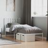 Vidaxl Metal Bed With Headboard, Without Mattress, White, 75X190 Cm