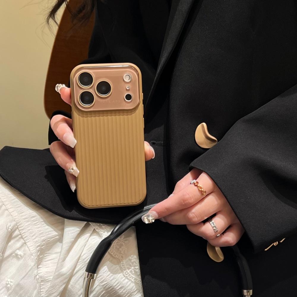 Luxury Stripe Corrugated Pattern Phone Case For iPhone 17 Air 16 15 14 13 12 Pro Max Glass Lens Protect Shockproof Armor Cover