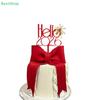 Hello 2026 New Year Acrylic Cake Decoration Golden Red Cake Topper Decor
