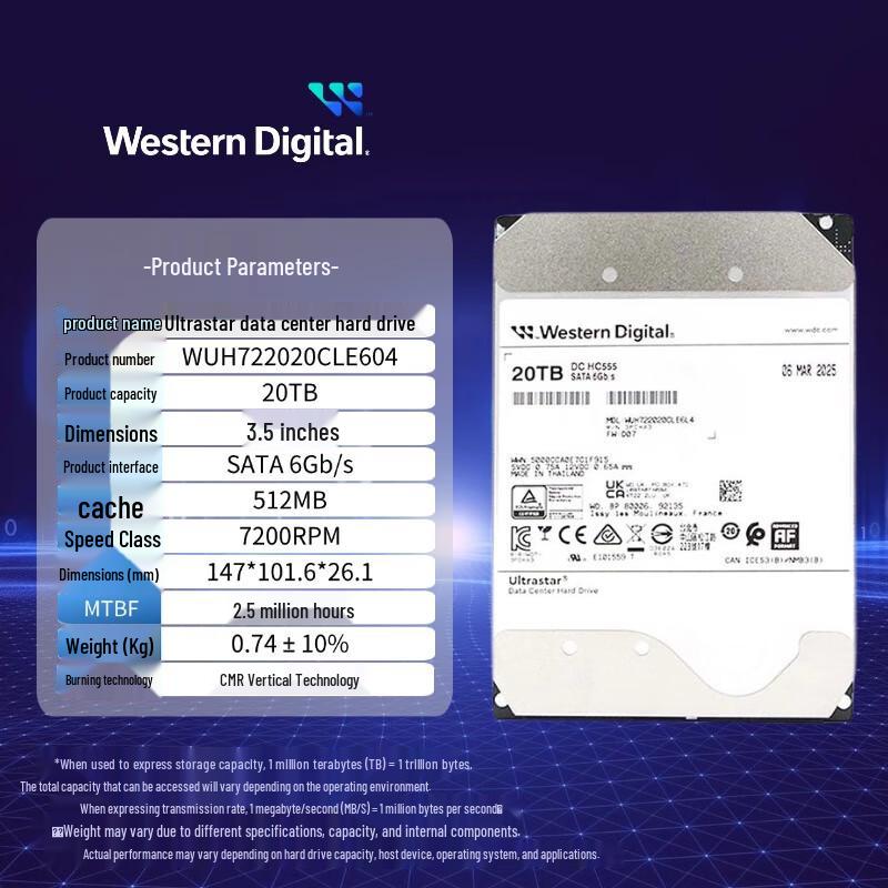 WD 20TB Enterprise SATA Hard Drive