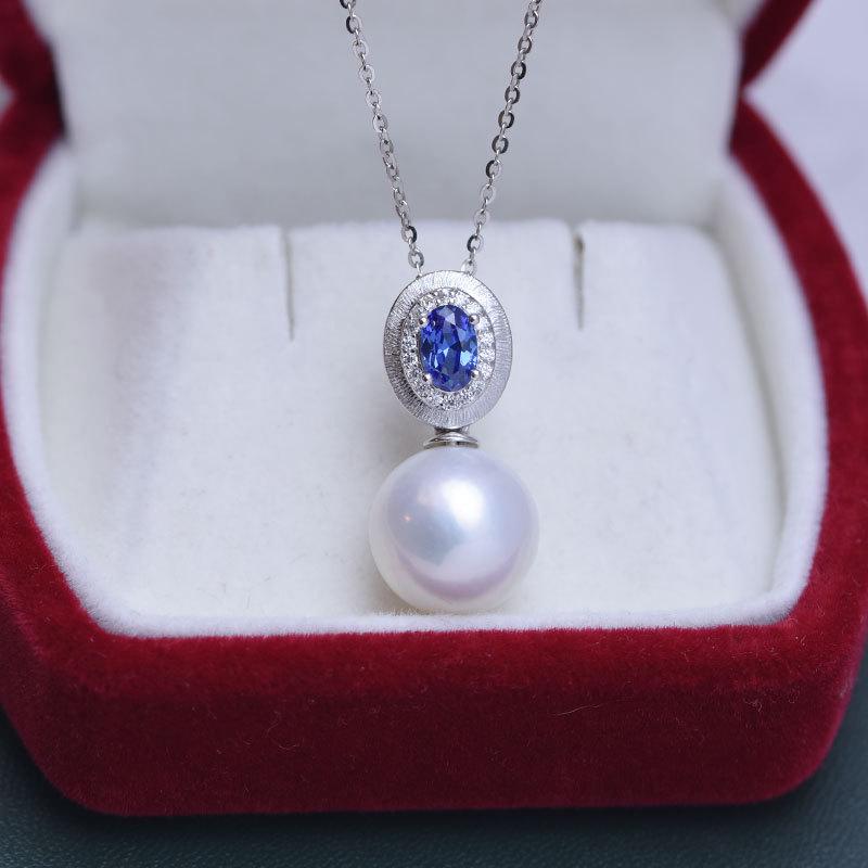 

Women s Detachable Freshwater Pearl Pendant Necklace: 11-12mm Round, Strong Luster, Minor Blemishes, S925 Silver