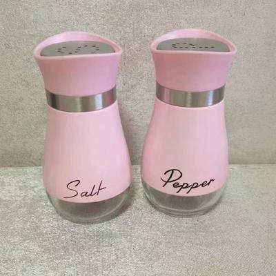 2Pcs Sealed Salt Pepper Shake Bottle Leak-Proof 130ml Spices Storage Jar Glass Bottom Dustproof Condiment Storage Box