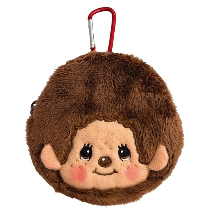 Monchhichi Round Small Hanging Bag With Zipper Cute Wallet Storage Mini Monchhichi Backpack Charm Cute Plush Monchichi Gifts