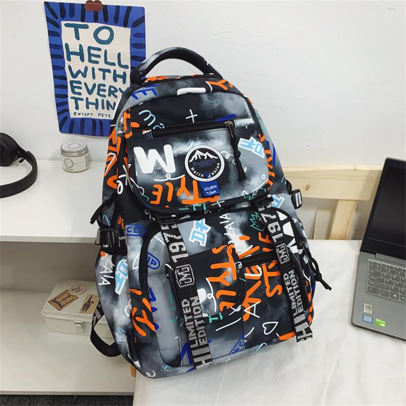 Graffiti School Bag Sports Bag College Student Men Women Backpack