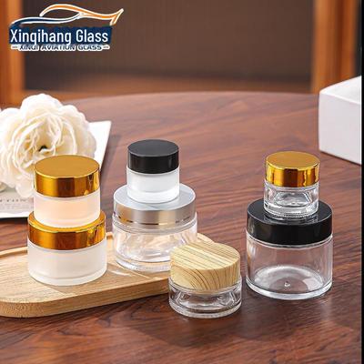 Kosmetikflasche aus mattiertem transparentem Glas für Creme, Lotion und Sonnenschutzmittel