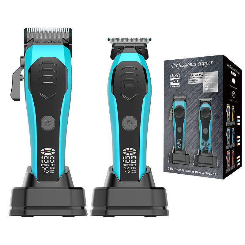 Professional Electric Hair Clipper Set with Digital Display for Barber Shop & Home Use
