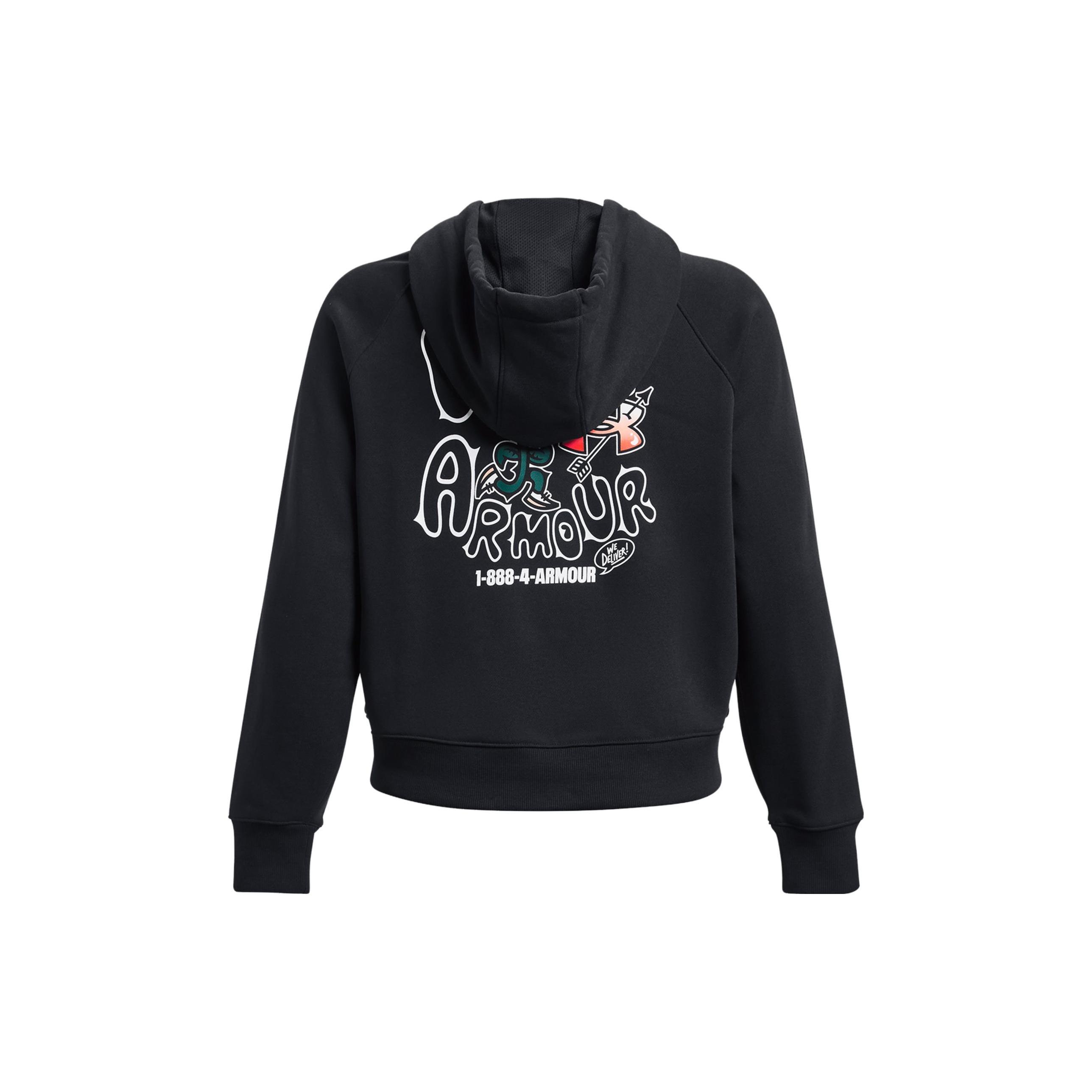 (WMNS) Under Armour Heavyweight Terry Rose Hoodie Black Women s 1379834-001 XS