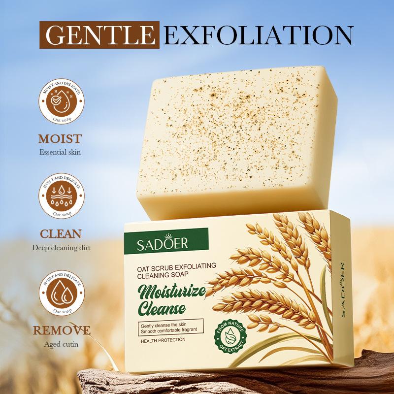 Jabón Exfoliante de Avena 100g Jabón Limpiador Exfoliante Limpieza Corporal Jabón Artesanal