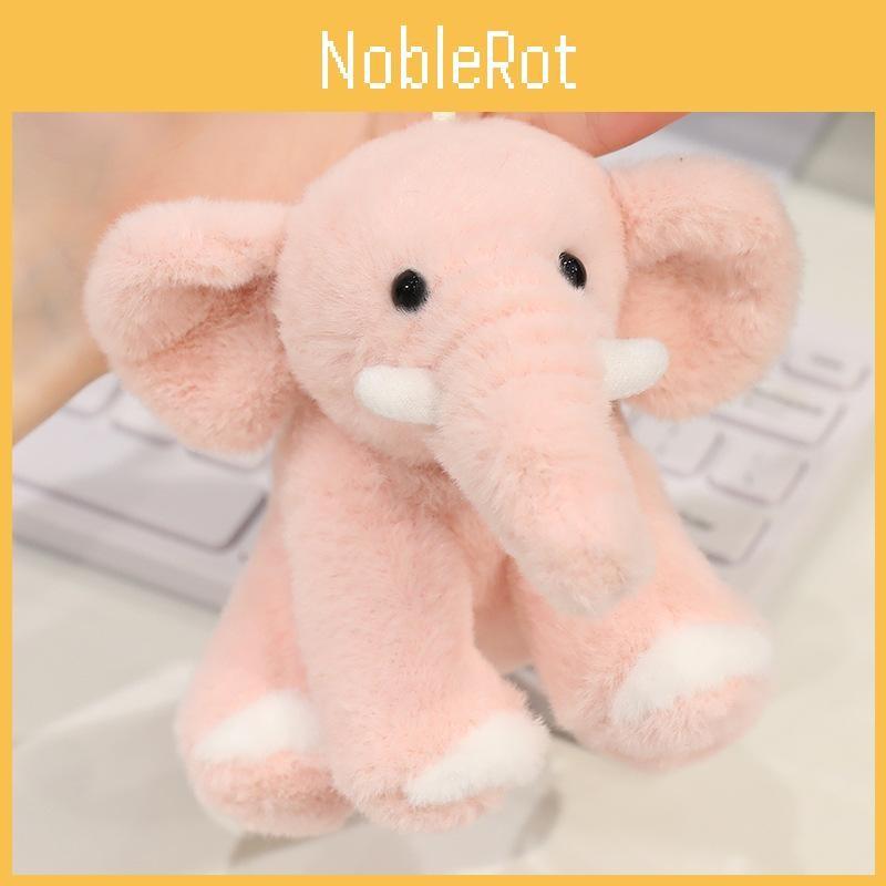 Cartoon Elephant Penguin Floral Bunny Plush Toy Keychain Bag Decor Pendant