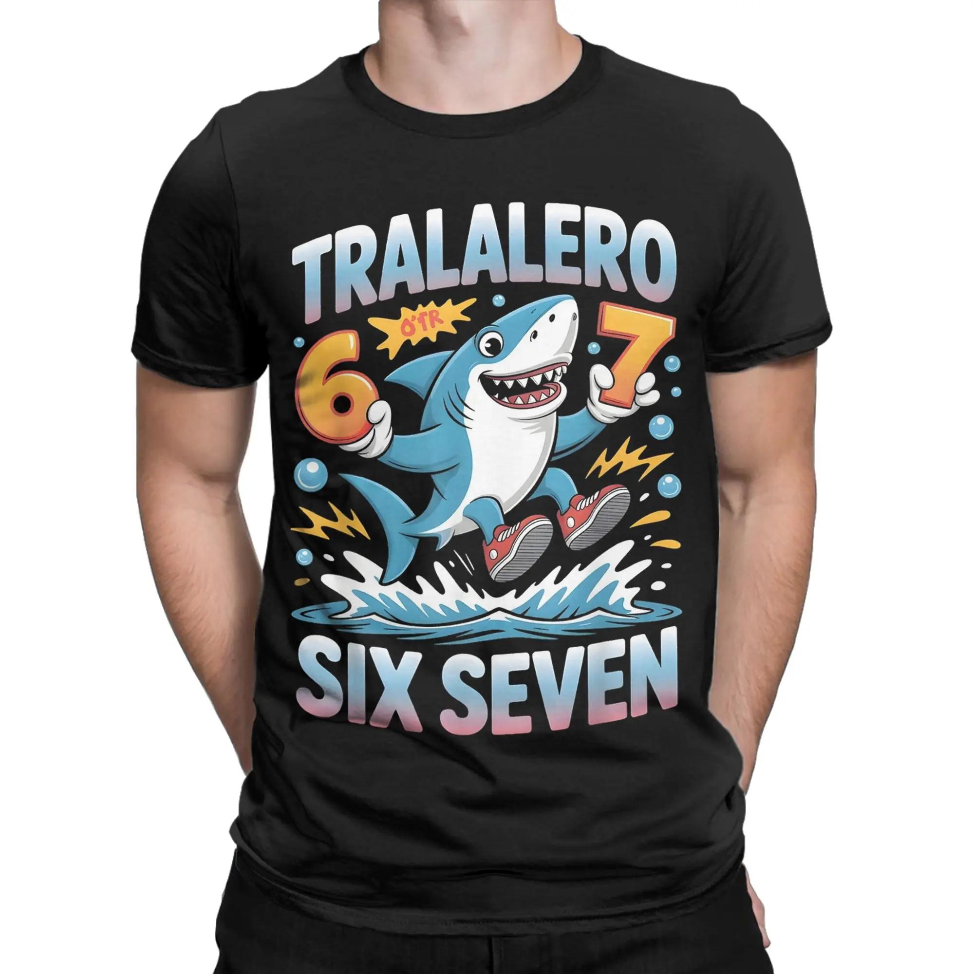 

67 Brainrot Italian Meme Funny Kids Costume Six Seven T-Shirts Men Pure Cotton Tees Round Neck Short Sleeve T Shirts Clothes S чёрный