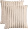 2Pcs Luxury Nordic Plush Cushion Cover Comfortable Textured Striped Throw Pillow Cover Soft Plush Pillowcase Living Room Decor