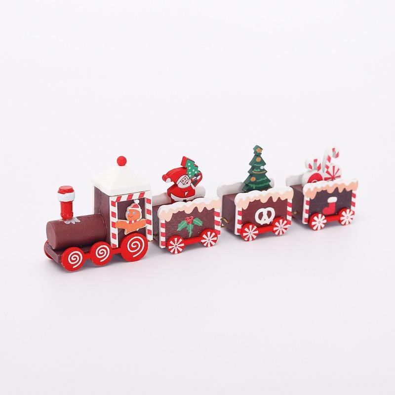 Christmas Train Ornaments, Christmas Party Decoration Wooden Small Train Ornaments for 2025 Home Decor Xmas Navidad Noel Gifts