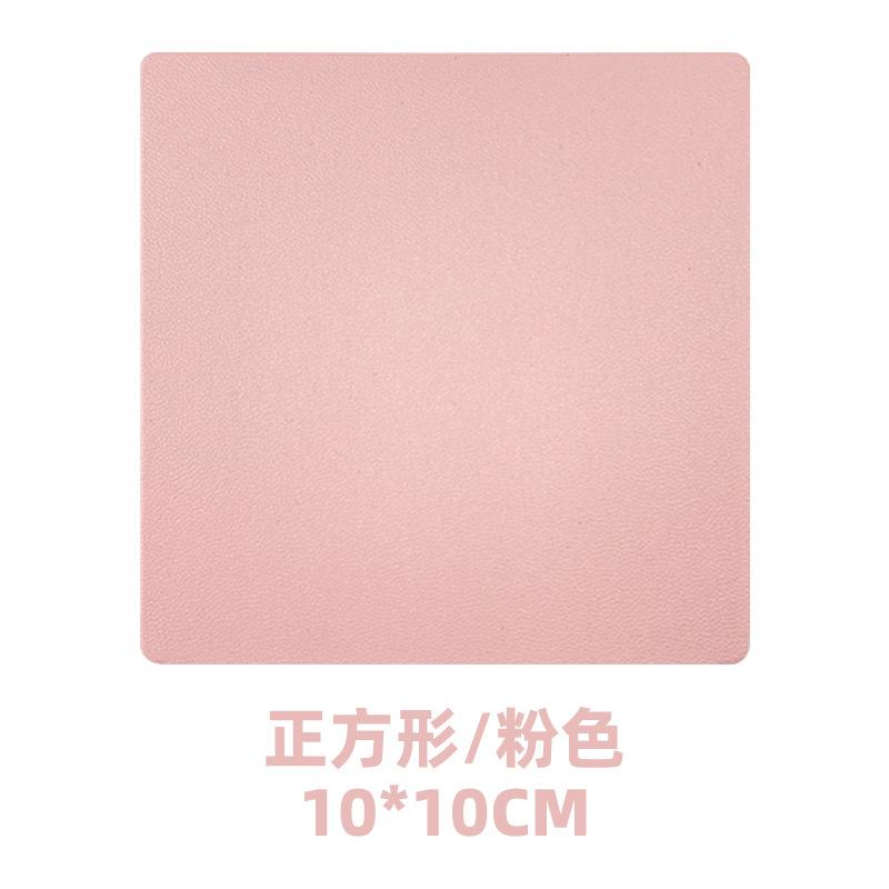 Round spot leather teacup mat can be ordered lOGO hand sewing with oil edge pu leather coaster thermal insulation mat wholesale