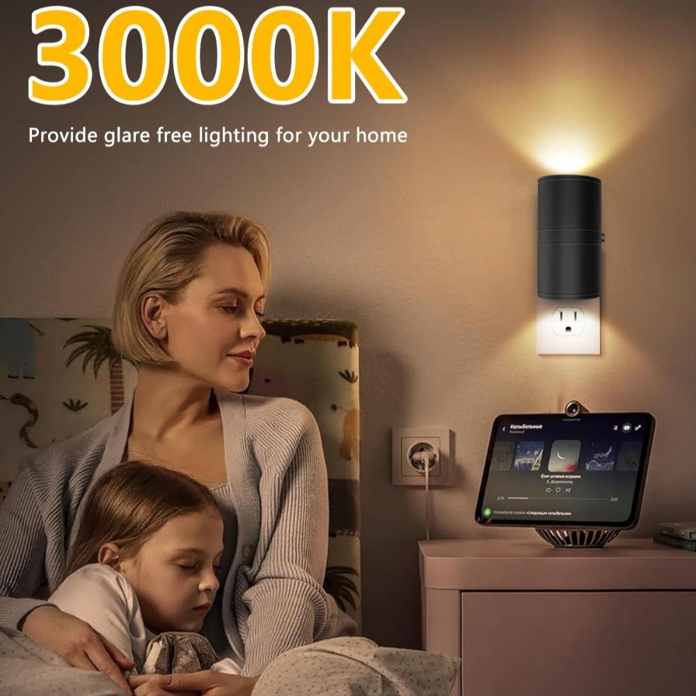 Night Light Plug Into Wall RGB/3 Color Dimmable Portable Socket LED Night Light EU/US Plug-In Bedside Lamp Room Corridor Home Decor