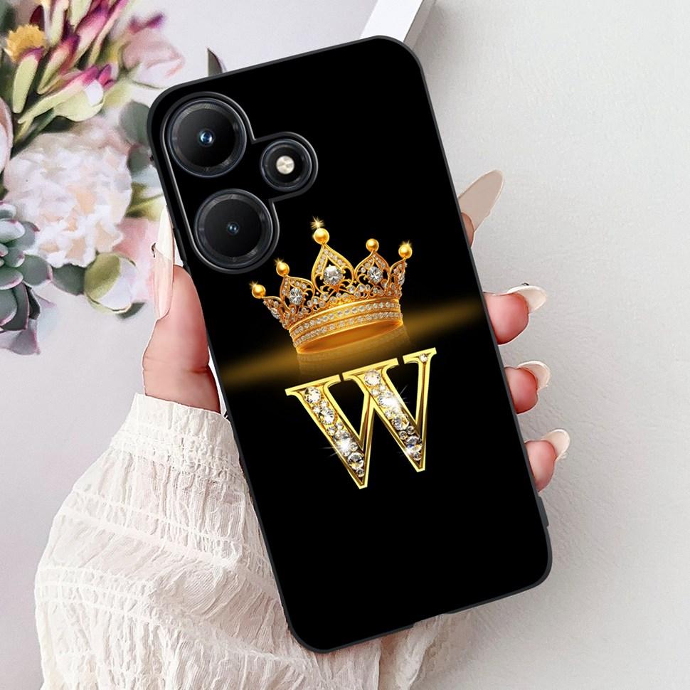 For Infinix Hot 30i Case X669 X669C Cute Crown Letters Cover Soft Silicone Phone Case For Infinix Hot 30i Hot30i Back Cover