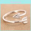 Korean Style Heart Shaped Arrow Ring Adjustable Open Toe S925 Silver Jewelry