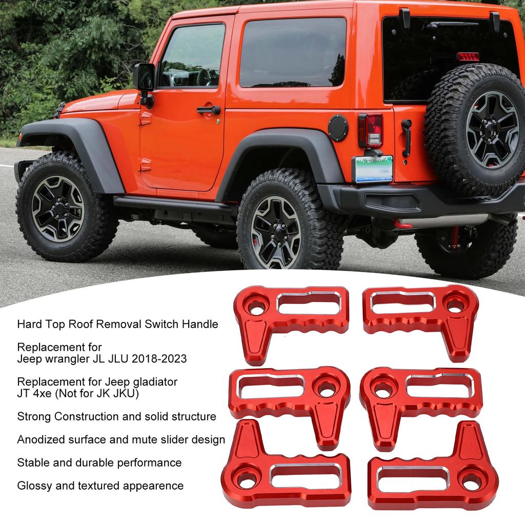 6PCs Hard Top Roof Removal   Handle Replacement for   JL JLU   JT 4xe