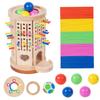 Rotating Toy Hand Eye Coordination Balance Game Focus Training Wooden Structure for Kids,