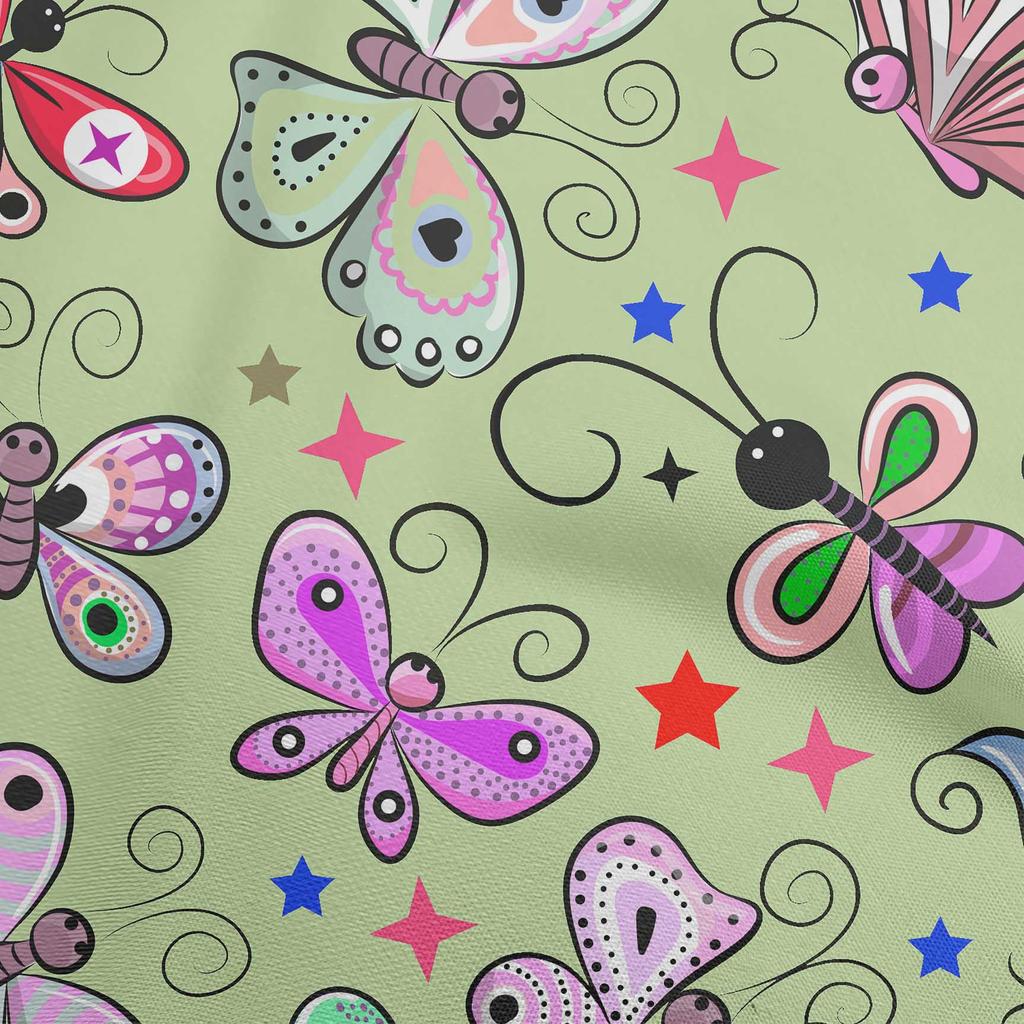 oneOone Cotton Flex Dark Yellow Fabric Butterflies Sewing Fabric By The Yard Printed Diy Clothing Sewing Supplies 40 Inch