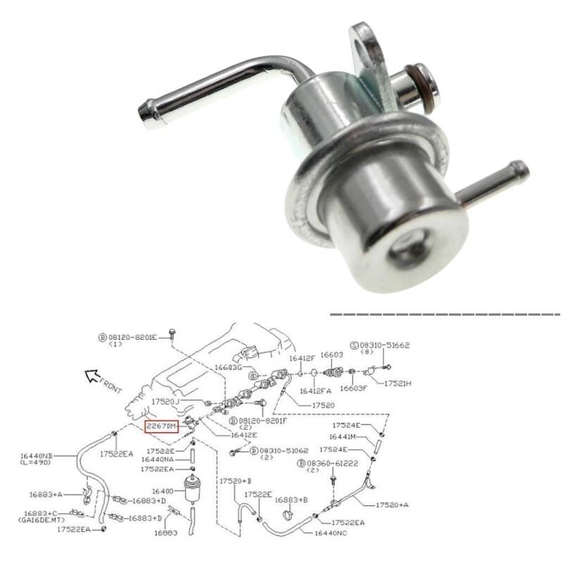 New Fuel Pressure Regulator 22670-41B00 For Nissan 200SX Sentra 1.6L 1.8L