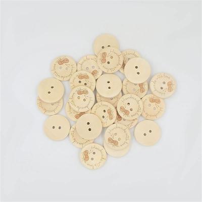 500pcs Wooden Handmade Button 2 Hole DIY Decor Sewing Buttons