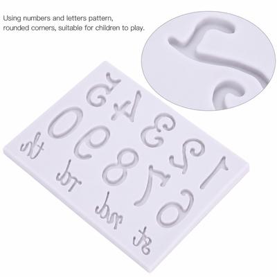 Letter Shape Fondant Baking Mold Grey Clay Epoxy Resin Mold Number Letter Mold  Baking Making