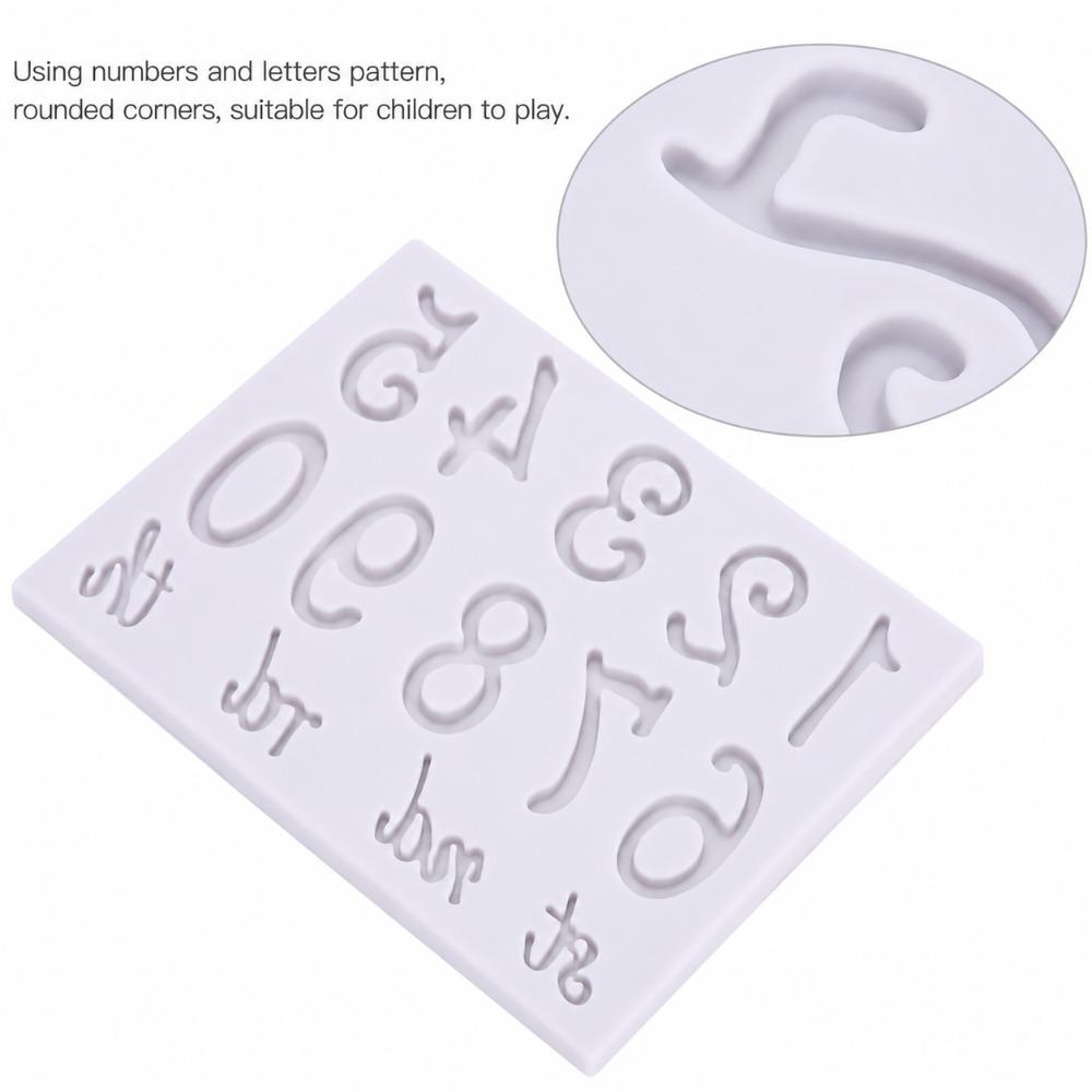Silicone Number Letter Mold Letter Shape Clay Epoxy Resin Mold Fondant Baking Mold  Cake Decoration