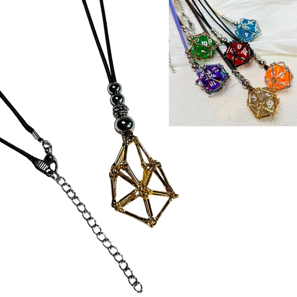 Adjustable Crystal Cage Necklace For Natural Stones Mesh Pendant Clavicle Chain Unisex Jewelry Gift For Men And Women