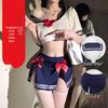 Alluring Navy Sailor Bowknot Two-Piece Cosplay Lingerie