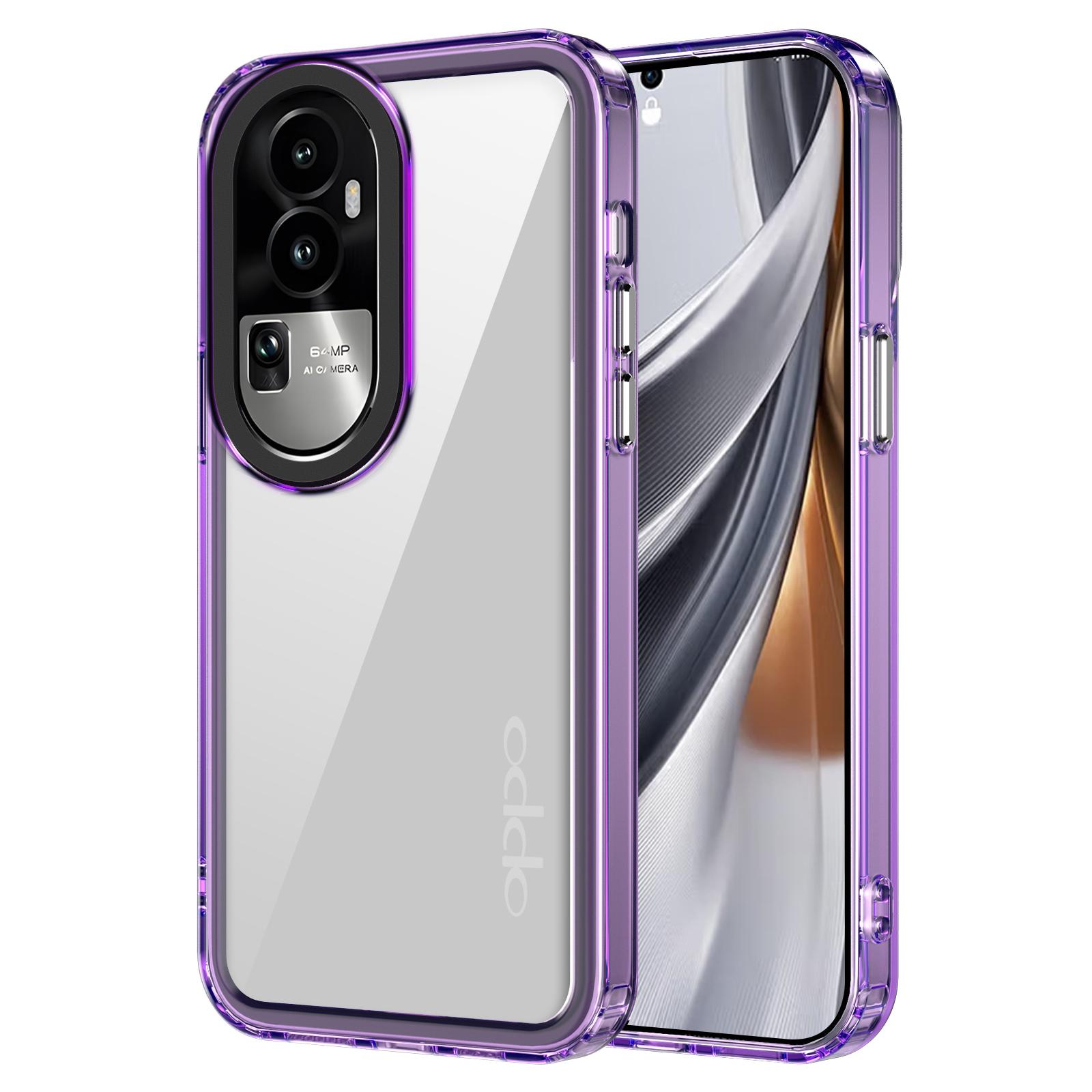 

Для Oppo Reno10 5G (Глобальный)/Reno10 Pro 5G (Глобальный) Чехлы для мобильных телефонов Slim-Fit PC+TPU Clear Shell Transparent Purple