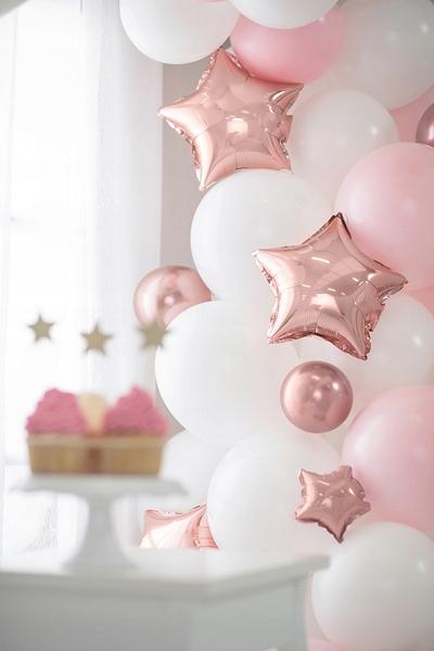 Balony Foliowe Gwiazdka, 25 Cm Różowe Złoto 25Szt.