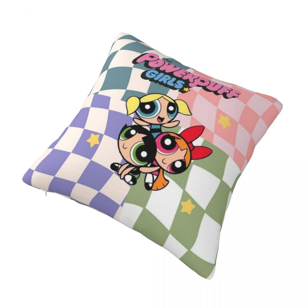 Home Decorations Powerpuff Cartoon Pillowcase Merch Pillow Cover Zippered Multi Size