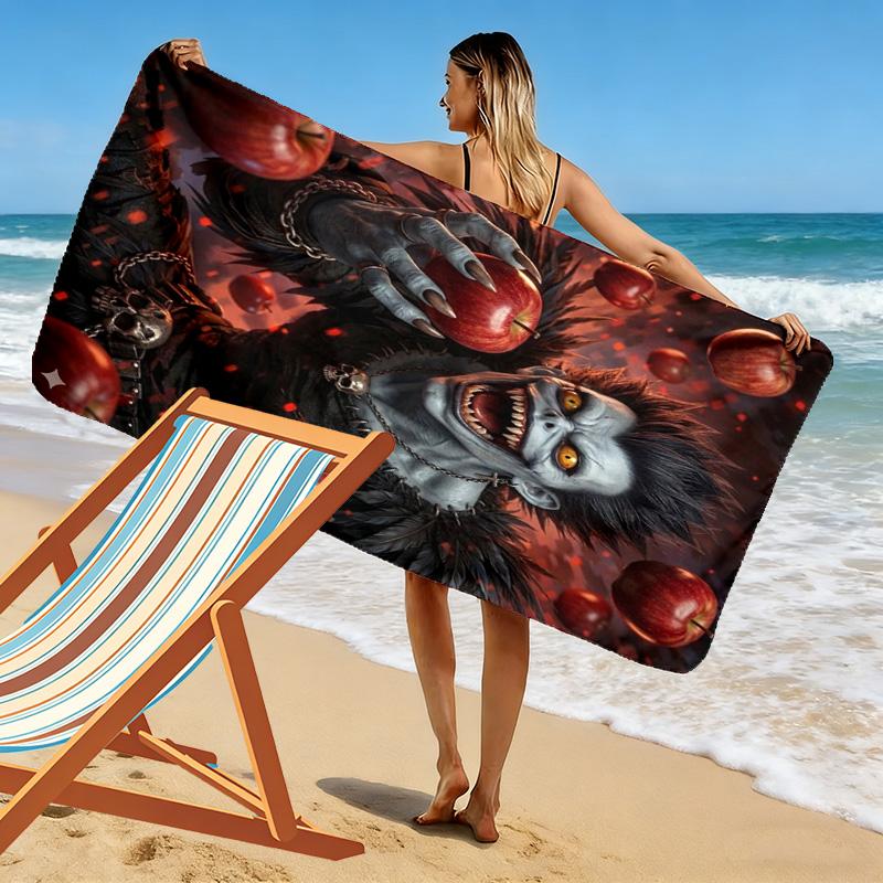 Ryuk Death Note Print Beach Towel, Large Soft Quick Dry Towel for Beach Camping Swimming