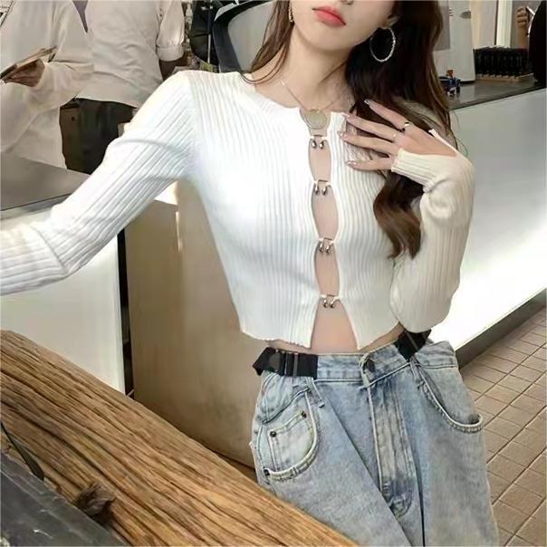 Casual Knit Sweater With Openwork Design For Women And Fall Fashion