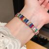Unisex Silver Copper Zirconium Cuff Jewelry With Geometric Design For Daily Fashion