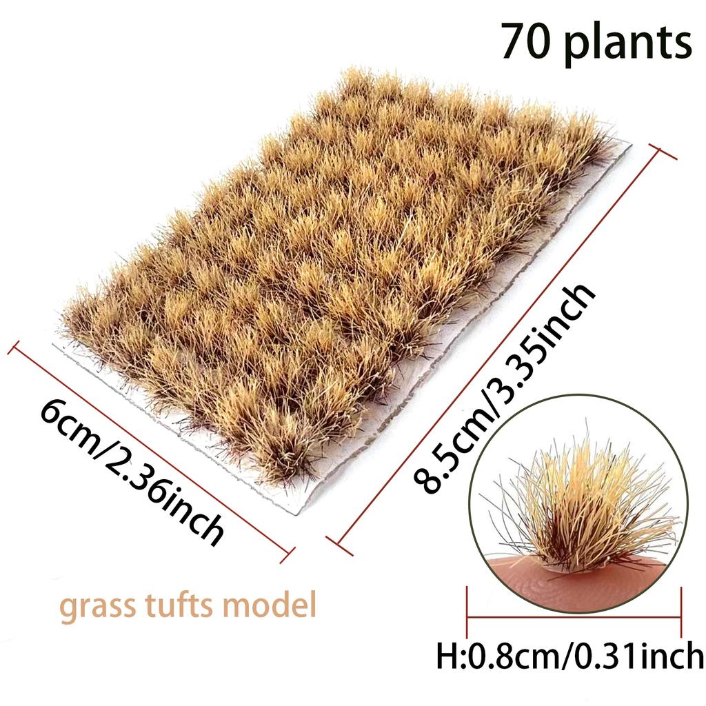 70/91 Tufts Static Grass Tufts for Miniature Garden Decor,Tiny Bonsai Model Grass Tufts,Crafts Scene Decor,DIY Micro Landscape