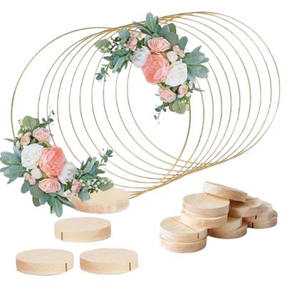 Stylish Round Circle Centerpieces with Stand Sturdy Metal Hoop for Wedding Supplies Reception and Home Decoration